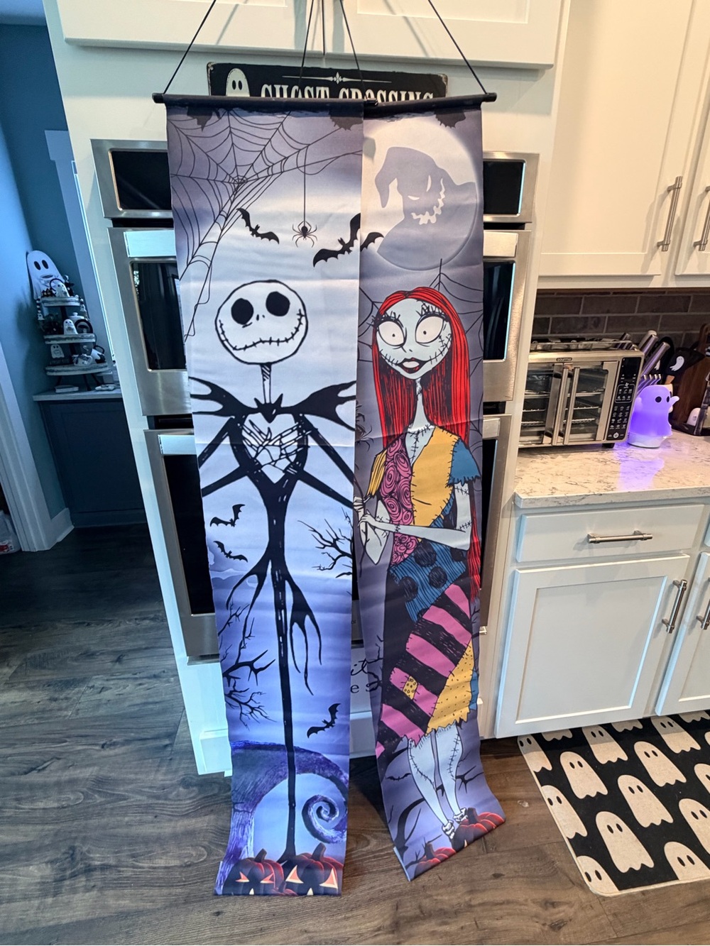 Nightmare Friends Jack and Sally Banners - Purple/Black